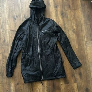 Columbia Black Hooded Women's Rain Jacket